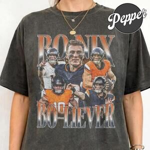 Bo Nix Bo Liever Denver Football 10 Bootleg Rap Style S Tee